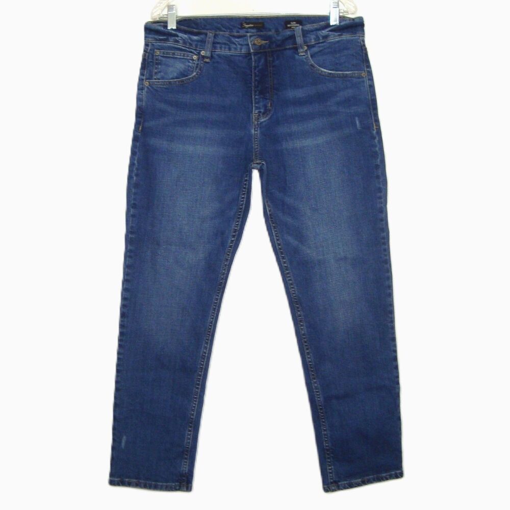 Supplies Womens Slim Boyfriend Peg Cotton Blend Blue Jeans Size 12